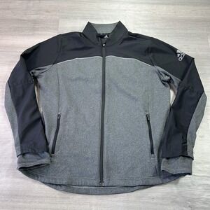 Adidas Golf Track Jacket Womens XL Gray Black Full Zip Athletic CW6742